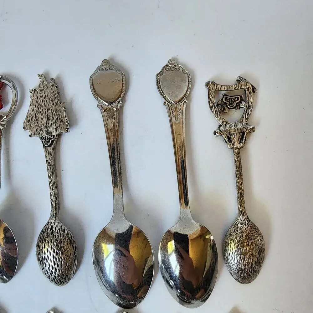 Lot Of 16 Souvenier Spoons United States Collector Vintage Assorted